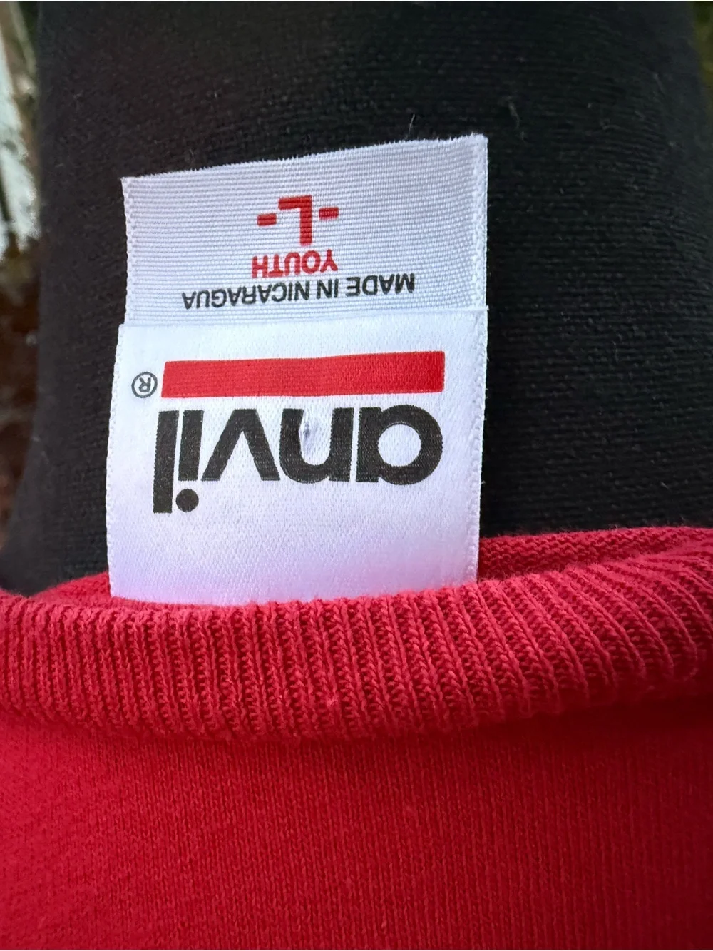 Anvil Youth Red Crewneck Tee with Bold Neck Label. University of Alabama. - Picture 3 of 3